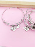 Silver Follow Your Dream Heart Charm Bracelet Graduation Gifts Ideas Personalized Customized Made to Order Jewelry, AN828