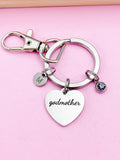 Godmother Heart Keychain, Godmother Gift D438