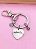 Godmother Heart Keychain, Godmother Gift D438