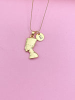 Gold Queen Nefertiti Charm Necklace Women Gifts Ideas Personalized Customized Made to Order, N4195