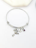 Silver Frog Charm Bracelet Veterinary Nurse School Student Gift Ideas Personalized Customized Made to Order Jewelry, AN5034