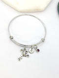 Silver Frog Charm Bracelet Veterinary Nurse School Student Gift Ideas Personalized Customized Made to Order Jewelry, AN5034