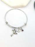 Silver Frog Charm Bracelet Veterinary Nurse School Student Gift Ideas Personalized Customized Made to Order Jewelry, AN5034