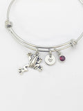 Silver Frog Charm Bracelet Veterinary Nurse School Student Gift Ideas Personalized Customized Made to Order Jewelry, AN5034