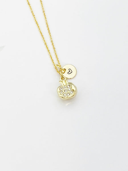 Gold Pomegranate Charm Necklace Fertility Gifts Ideas Personalized Customized Made to Order, N5515