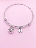 Soccer Ball Bracelet, Initial Charm, Personalized Soccer Jewelry