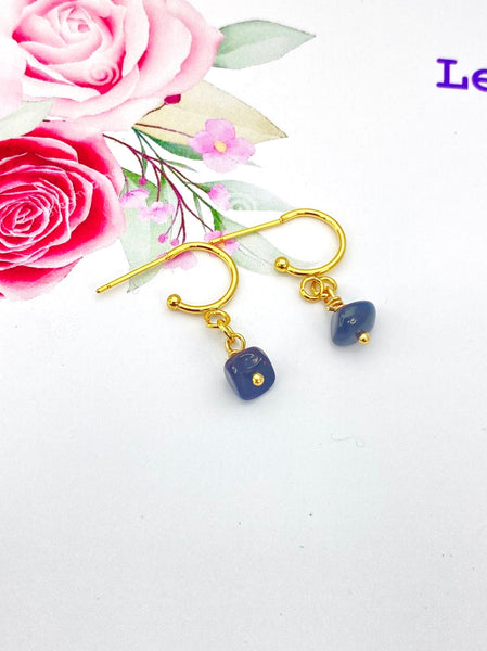 Gold Natural Sugilite Gemstone Earrings Mother's Day Gifts Ideas Customized Made to Order, N5527
