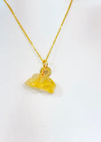 Gold Natural Citrine Gemstone Necklace Birthday Mother's Day Gifts Ideas Personalized Customized Made to Order, N5535