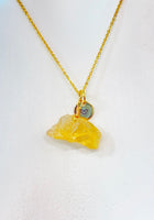 Gold Natural Citrine Gemstone Necklace Birthday Mother's Day Gifts Ideas Personalized Customized Made to Order, N5535