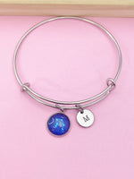 Silver Libra Zodiac Charm Bracelet October Birthday Gifts Ideas Personalized Customized Made to Order Jewelry, AN361