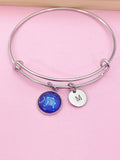 Silver Libra Zodiac Charm Bracelet October Birthday Gifts Ideas Personalized Customized Made to Order Jewelry, AN361