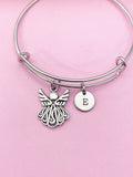 Silver Guardian Angel Charm Bracelet Guardian Angel Gifts Ideas Personalized Customized Made to Order Jewelry, AN1705