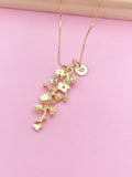 Gold Cherry Blossom Charm Necklace Sakura Gift Ideas Personalized Customized Made to Order Jewelry, AN2186