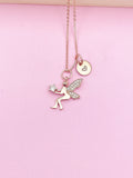 Rose Gold Fairy Angel Charm Necklace Spring Birthday Mother's Day Gifts Ideas Personalized Customized Made to Order,