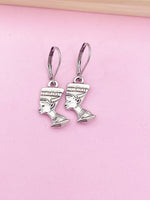 Silver Egyptian Queen Charm Earrings Birthday Mother's Day Gifts Ideas Personalized Customized Made to Order, N5548