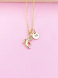 Gold Banana Charm Necklace Fruit Foodie Spring Birthday Mother's Day Gifts Ideas Personalized Customized Made to Order, N5214