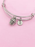 Silver Cupcake Baker Charm Bracelet Berkery Shop Gifts Ideas Personalized Customized Made to Order Jewelry, CN219