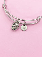 Silver Cupcake Baker Charm Bracelet Berkery Shop Gifts Ideas Personalized Customized Made to Order Jewelry, CN219
