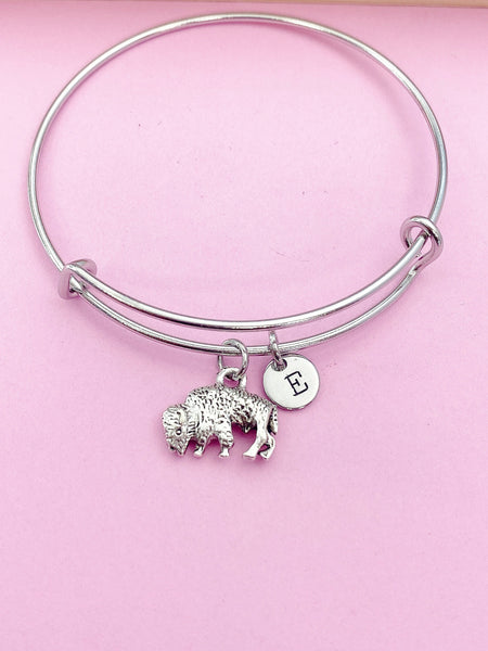 Silver Buffalo Charm Bracelet Wildlife Biologist Zoologist Gifts Ideas Personalized Customized Made to Order Jewelry, AN5035