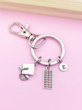Silver Abacus Graduation Cap Charm Keychain Bookkeeping Gifts Ideas Personalized Customized Made to Order Jewelry, CN1500