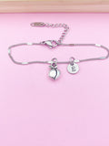 Silver Peach Charm Bracelet Wedding Bridesmaid Daughter Gifts Ideas Personalized Customized Made to Order, AN123