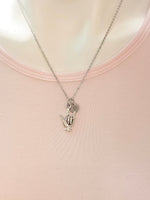 Silver I Love You Hand ASL Sign Language Charm Necklace Valentine Gifts Ideas Personalized Customized Made to Order, BN2285