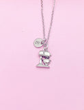 Kitchen Mixer Charm Necklace, Personalized Initial, Baker Gift