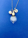 Dandelion One Seed Necklace, Initial Charm, Personalized Gift
