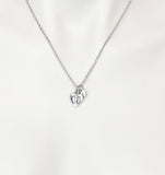 Silver Heart with Footprint Charm Necklace New Mom Gift Ideas Personalized Customized Monogram Made to Order Jewelry, N747