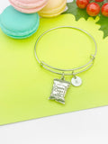 Silver Potato Chip Charm Bracelet Gifts Ideas Personalized Customized Monogram Made to Order Jewelry, AN1925