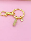 Gold Peanut Charm Keychain Spring Birthday Mother's Day Gifts Ideas Personalized Customized Made to Order, N4819