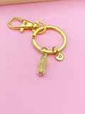 Gold Peanut Charm Keychain Spring Birthday Mother's Day Gifts Ideas Personalized Customized Made to Order, N4819