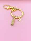 Gold Peanut Charm Keychain Spring Birthday Mother's Day Gifts Ideas Personalized Customized Made to Order, N4819