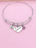 Silver Cousin Charm Bracelet Cousin Gifts Ideas Personalized Customized Made to Order, N925