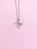 Silver Hummingbird Charm Necklace Bird Watcher Ornithologists Zoology Gifts Ideas Personalized Customized Made to Order, N5552