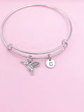 Silver Hummingbird Charm Bracelet Bird Watcher Ornithologists Zoology Gifts Ideas Personalized Customized Made to Order AN5552