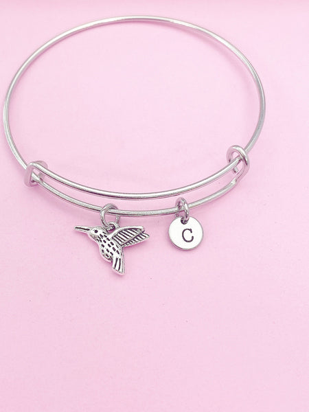 Silver Hummingbird Charm Bracelet Bird Watcher Ornithologists Zoology Gifts Ideas Personalized Customized Made to Order AN5552