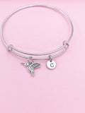 Silver Hummingbird Charm Bracelet Bird Watcher Ornithologists Zoology Gifts Ideas Personalized Customized Made to Order AN5552