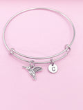 Silver Hummingbird Charm Bracelet Bird Watcher Ornithologists Zoology Gifts Ideas Personalized Customized Made to Order AN5552