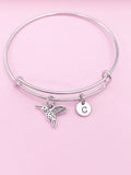 Silver Hummingbird Charm Bracelet Bird Watcher Ornithologists Zoology Gifts Ideas Personalized Customized Made to Order AN5552