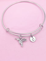 Silver Hummingbird Charm Bracelet Bird Watcher Ornithologists Zoology Gifts Ideas Personalized Customized Made to Order AN5552