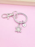 Silver Sea Turtle Charm Keychain Wildlife Biologist Zoologist Gifts Idea Personalized Made to Order Jewelry, AN2902