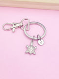 Silver Sea Turtle Charm Keychain Wildlife Biologist Zoologist Gifts Idea Personalized Made to Order Jewelry, AN2902