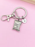 Potato Chips Bag Keychain, Personalized Initial Charm, Foodie Gift