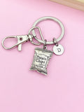 Potato Chips Bag Keychain, Personalized Initial Charm, Foodie Gift