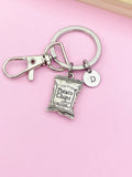 Silver Potato Chips Bag Charm Keychain Foodie Gift Idea Personalized Customized Monogram Made to Order Jewelry, AN1925