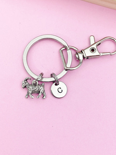 Goat Keychain, Goat Charm, Farmer Charm, Farm Animal Charm, Farmer Gift, Pet Gift, Personalized Gift, AN1320