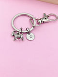 Goat Keychain, Initial Charm, Farmer Gift