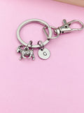 Goat Keychain, Initial Charm, Farmer Gift