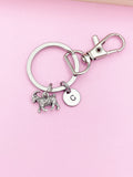Goat Keychain, Initial Charm, Farmer Gift